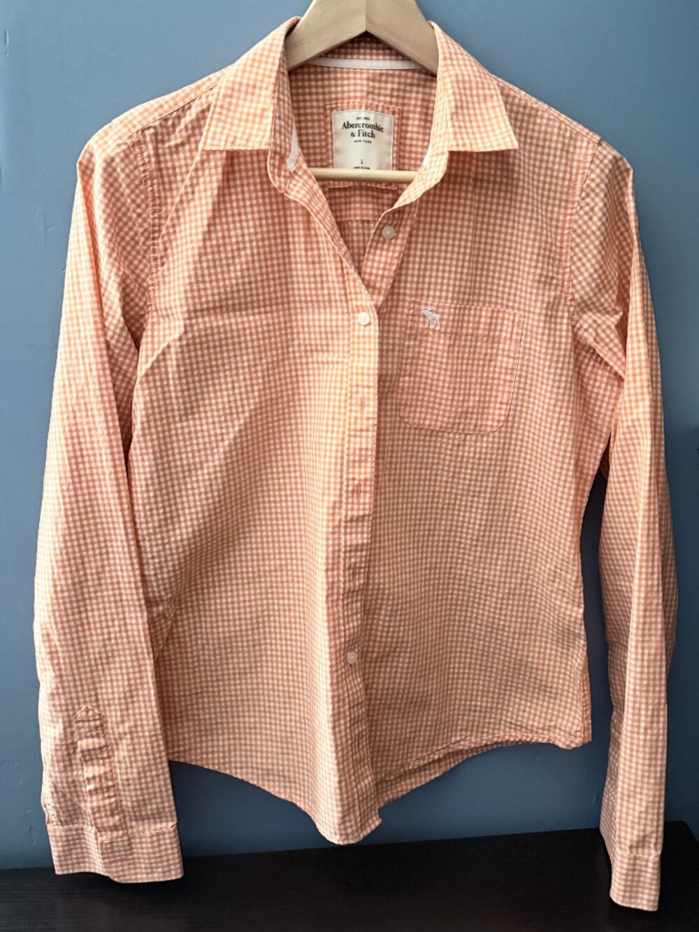 Abercrombie & Fitch Women's Gingham Checkered Button-up Shirt--L size